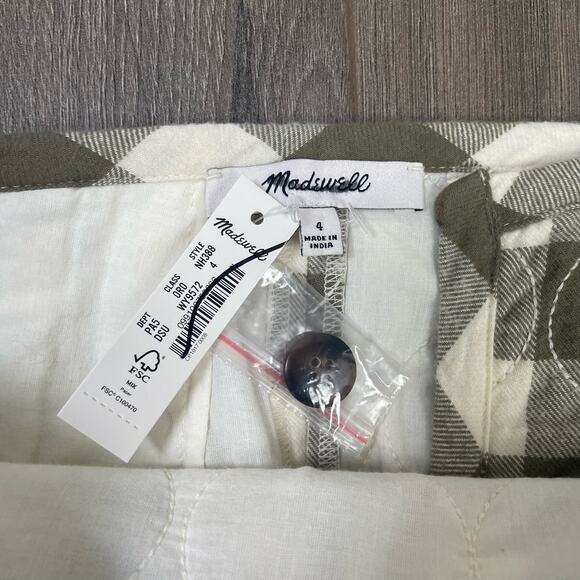 Madewell Curvy Quilted Flannel Gingham Check Mini Skirt US Women's 4 New - Picture 5 of 8